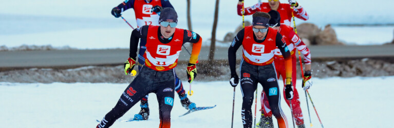 Christian Frank (GER), Simon Mach (GER), (l-r) beim Kampf um das erweiterte Podium