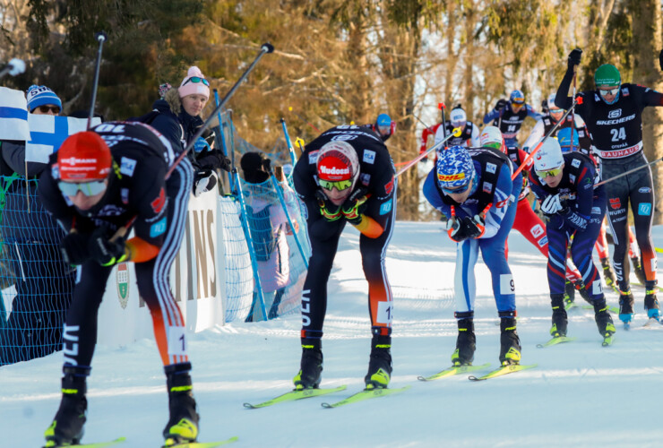 Eero Hirvonen (FIN), beobachtet vom ehemaligen finnischen Chefcoach Petter Kukkonen (FIN)