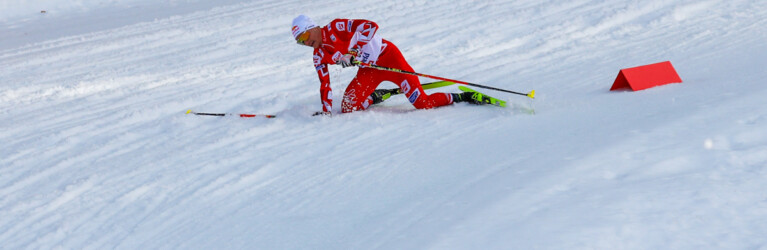 Auch Johannes Lamparter (AUT) musste in den Schnee.