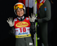 Annika Malacinski (USA) ist wie immer gut gelaunt.