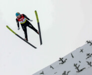 Pascal Mueller (SUI) zeigte einen guten Sprung auf Zwischenrang 26.