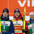 Kristjan Ilves (EST), Jarl Magnus Riiber (NOR), Johannes Lamparter (AUT), (l-r)