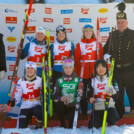 18.02.2024, Eisenerz, Austria (AUT): Claudia Purker (AUT), Lisa Hirner (AUT), Alexa Brabec (USA), (l-r), Mille Marie Hagen (NOR), Joanna Kil (POL), Hazuki Ikeda (JPN), (l-r)