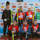 Das Podium der Herren: Fabio Obermeyr (AUT), Mario Seidl (AUT), Aleksander Skoglund (NOR), (l-r), Manuel Einkemmer (AUT), Jakob Lange (GER), Antoine Gerard (FRA), (l-r)