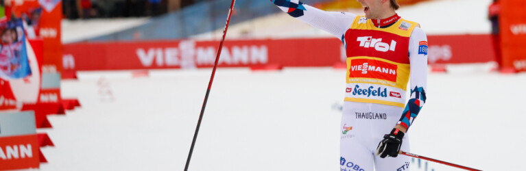 Ein neuer Rekord für Jarl Magnus Riiber (NOR), der nun die meisten Podestplätze hat.