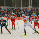 Die Spitzengruppe: Manuel Faisst (GER II), Mario Seidl (AUT II), Jens Luraas Oftebro (NOR I), Stefan Rettenegger (AUT I), (l-r)