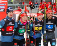 Team D: Jenny Nowak (GER), Manuel Faisst (GER), Nathalie Armbruster (GER), Johannes Rydzek (GER), (l-r)