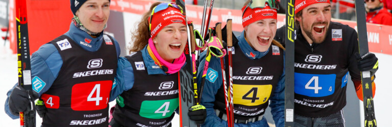 Team D: Jenny Nowak (GER), Manuel Faisst (GER), Nathalie Armbruster (GER), Johannes Rydzek (GER), (l-r)