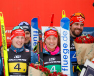 Team D: Jenny Nowak (GER), Manuel Faisst (GER), Nathalie Armbruster (GER), Johannes Rydzek (GER), (l-r)