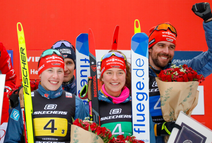 Team D: Jenny Nowak (GER), Manuel Faisst (GER), Nathalie Armbruster (GER), Johannes Rydzek (GER), (l-r)