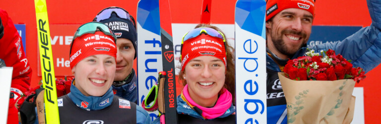 Team D: Jenny Nowak (GER), Manuel Faisst (GER), Nathalie Armbruster (GER), Johannes Rydzek (GER), (l-r)