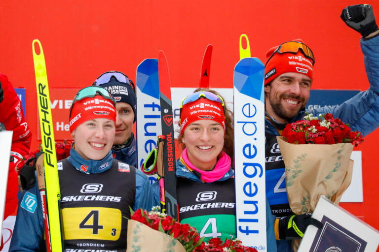 Team D: Jenny Nowak (GER), Manuel Faisst (GER), Nathalie Armbruster (GER), Johannes Rydzek (GER), (l-r)