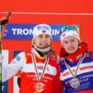 Die beste Läuferin und die beste Springerin: Ida Marie Hagen (NOR) und Gyda Westvold Hansen (NOR), (l-r)