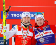 Die beste Läuferin und die beste Springerin: Ida Marie Hagen (NOR) und Gyda Westvold Hansen (NOR), (l-r)