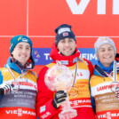 Die besten Kombinierer des Winters: Stefan Rettenegger (AUT), Jarl Magnus Riiber (NOR), Johannes Lamparter (AUT), (l-r)