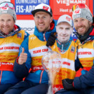 Das österreichische Trainerteam: Jochen Strobl (ITA), Thomas Egger-Riedmüller (AUT), Christoph Eugen (AUT) als Pappfigur, Christoph Bieler (AUT) (l-r)