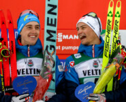 Gute Stimmung bei Stefan Rettenegger (AUT I) und Johannes Lamparter (AUT I), (l-r)