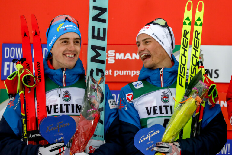 Gute Stimmung bei Stefan Rettenegger (AUT I) und Johannes Lamparter (AUT I), (l-r)