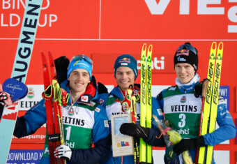 Das Podium: Stefan Rettenegger (AUT), Johannes Lamparter (AUT), Kristjan Ilves (EST), (l-r)