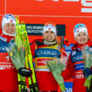 Das Podium der Damen: Mari Leinan Lund (NOR), Ida Marie Hagen (NOR), Gyda Westvold Hansen (NOR), (l-r)