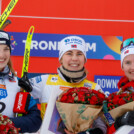 Die Tagessiegerinnen beim Finale: Lisa Hirner (AUT), Ida Marie Hagen (NOR), Gyda Westvold Hansen (NOR) (l-r)