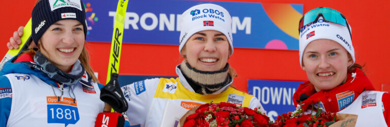 Die Tagessiegerinnen beim Finale: Lisa Hirner (AUT), Ida Marie Hagen (NOR), Gyda Westvold Hansen (NOR) (l-r)