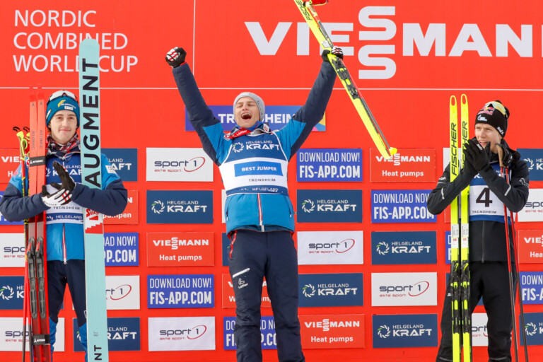 Die Tagessieger der Herren: Stefan Rettenegger (AUT), Johannes Lamparter (AUT), Kristjan Ilves (EST), (l-r)