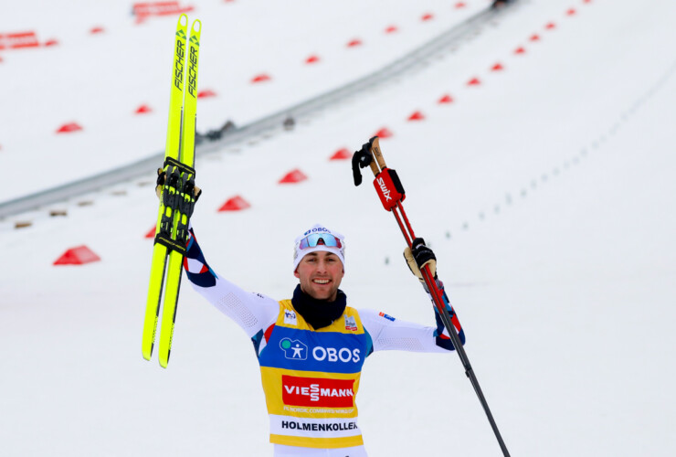 Jarl Magnus Riiber (NOR) gewinnt auch den zweiten Wettbewerb am Holmenkollen.