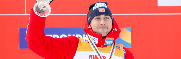Jarl Magnus Riiber (NOR) gewinnt die kleine Kristallkugel des besten Sprinters.