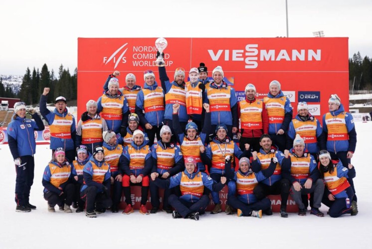 Das österreichische Herren-Team gewann in der letzten Saison die Nationenwertung der Nordischen Kombination.