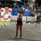 Nathalie Armbruster (GER) freut sich über Platz 2.