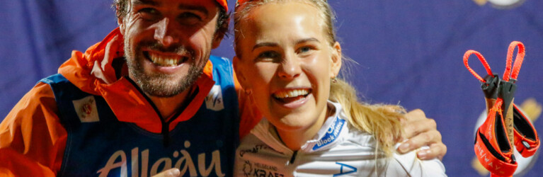 Die beiden Tagessieger: Johannes Rydzek (GER), Ida Marie Hagen (NOR), (l-r)