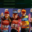 Das Podium der Damen: Nathalie Armbruster (GER), Ida Marie Hagen (NOR), Jenny Nowak (GER), (l-r)