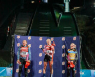 Das Podium der Damen: Nathalie Armbruster (GER), Ida Marie Hagen (NOR), Jenny Nowak (GER), (l-r)