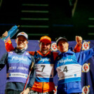 Das Podium der Herren: Kristjan Ilves (EST), Johannes Rydzek (GER), David Mach (GER), (l-r)