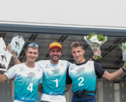 Das Podium der Herren: Manuel Faisst (GER), Johannes Rydzek (GER), Laurent Muhlethaler (FRA), (l-r)