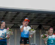 Das Podium der Damen: Ema Volavsek (SLO), Jenny Nowak (GER), Minja Korhonen (FIN)