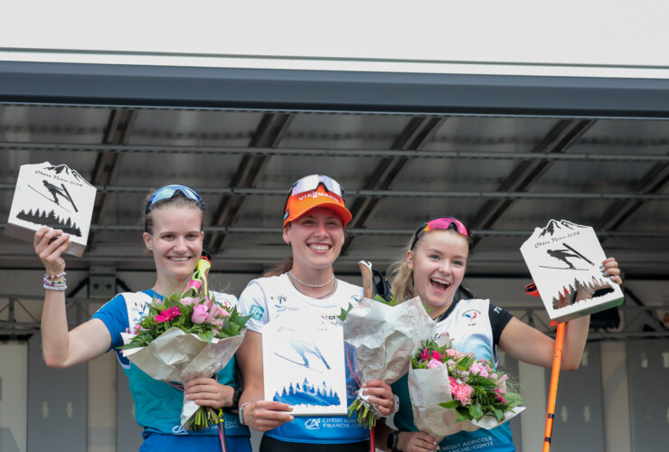 Das Podium der Damen: Ema Volavsek (SLO), Jenny Nowak (GER), Minja Korhonen (FIN)