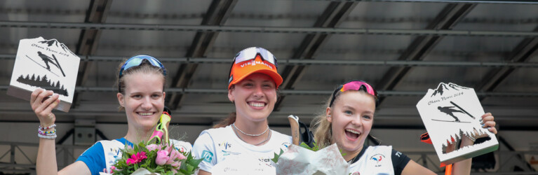 Das Podium der Damen: Ema Volavsek (SLO), Jenny Nowak (GER), Minja Korhonen (FIN)