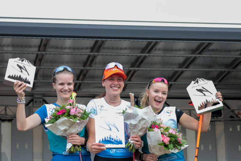 Das Podium der Damen: Ema Volavsek (SLO), Jenny Nowak (GER), Minja Korhonen (FIN)