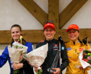 Die Gesamtsieger der Damen: Ema Volavsek (SLO), Jenny Nowak (GER), Nathalie Armbruster (GER), (l-r)