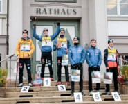 Die Tagessieger: Terence Weber (GER), David Mach (GER), Wendelin Thannheimer (GER), Jakob Lange (GER), Manuel Faisst (GER), Jiri Konvalinka (CZE) (l-r)