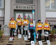Die Tagessiegerinnen: Nathalie Armbruster (GER), Jenny Nowak (GER), Svenja Wuerth (GER), Trine Goepfert (GER), Cindy Haasch (GER), Maria Gerboth (GER), (l-r)