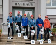 Die Top 6 der Junioren: Richard Stenzel (GER), Jonathan Graebert (GER), Felix Brieden (GER), Benedikt Graebert (GER), Matti Ebell (GER), Ansgar Schupp (GER), (l-r)