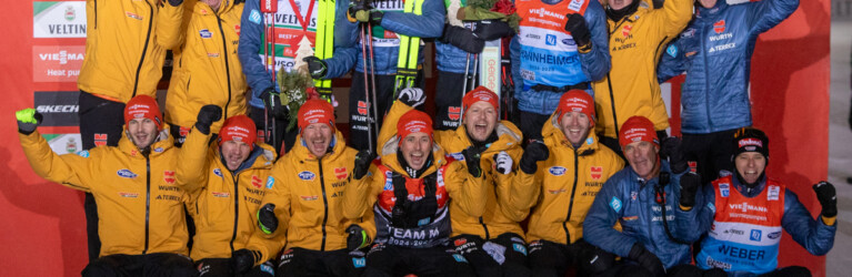 Julian Schmid (GER), Johannes Rydzek (GER), Vinzenz Geiger (GER), Team D (l-r)