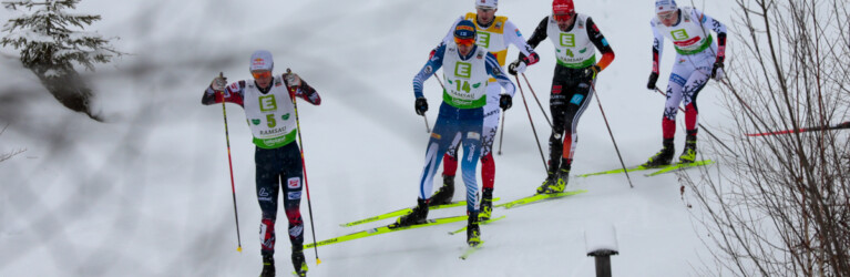 Johannes Lamparter (AUT), Ilkka Herola (FIN), Jarl Magnus Riiber (NOR), Johannes Rydzek (GER), Jens Luraas Oftebro (NOR), (l-r)