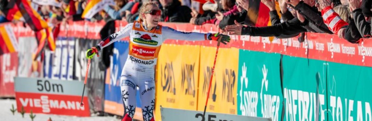 Ida Marie Hagen (NOR) kann ihren Sieg voll auskosten.