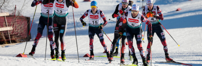 Verfolgergruppe: Franz-Josef Rehrl (AUT), Julian Schmid (GER), Stefan Rettenegger (AUT), Vinzenz Geiger (GER), Lukas Greiderer (AUT), Martin Fritz (AUT), (l-r)