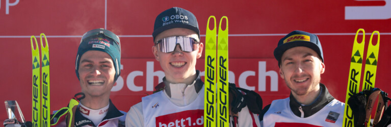 Das Podium der Herren: Johannes Lamparter (AUT), Jens Luraas Oftebro (NOR), Ilkka Herola (FIN), (l-r)