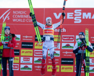 Das Podium der Damen: Gyda Westvold Hansen (NOR), Ida Marie Hagen (NOR), Marte Leinan Lund (NOR), (l-r)